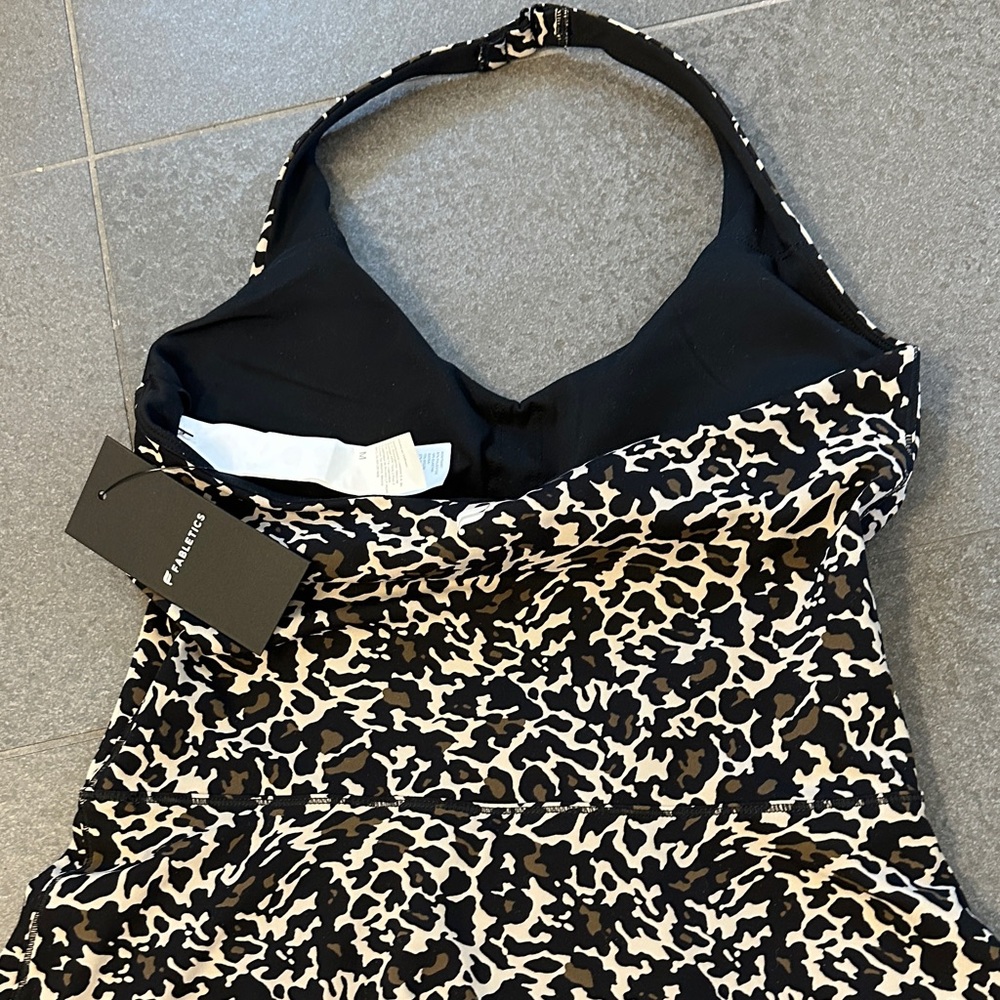 Fabletics Black and Cream Leopard Print Dress - Picture 8 of 11